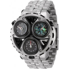 Invicta Men's Quartz Watch - Cerberus Tri Time Silver Tone and Black Case | 44594
