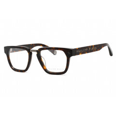 Philipp Plein Men's Eyeglasses - Shiny Dark Havana Rectangular Frame | VPP055W 0722