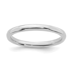 Sterling Silver Stackable Expressions Rhodium Polished Ring | QSK231