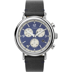 Timex Men's Watch - Standard Chronograph Navy Blue and White Dial Strap | TW2V71100VQ