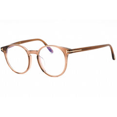 Tom Ford Unisex Eyeglasses - Shiny Light Brown/Clear Round Frame | FT5796-K-B 045