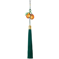 Swarovski Ornament - Asian Symbols Orange and Green Kumquat with Tassel | 5443420