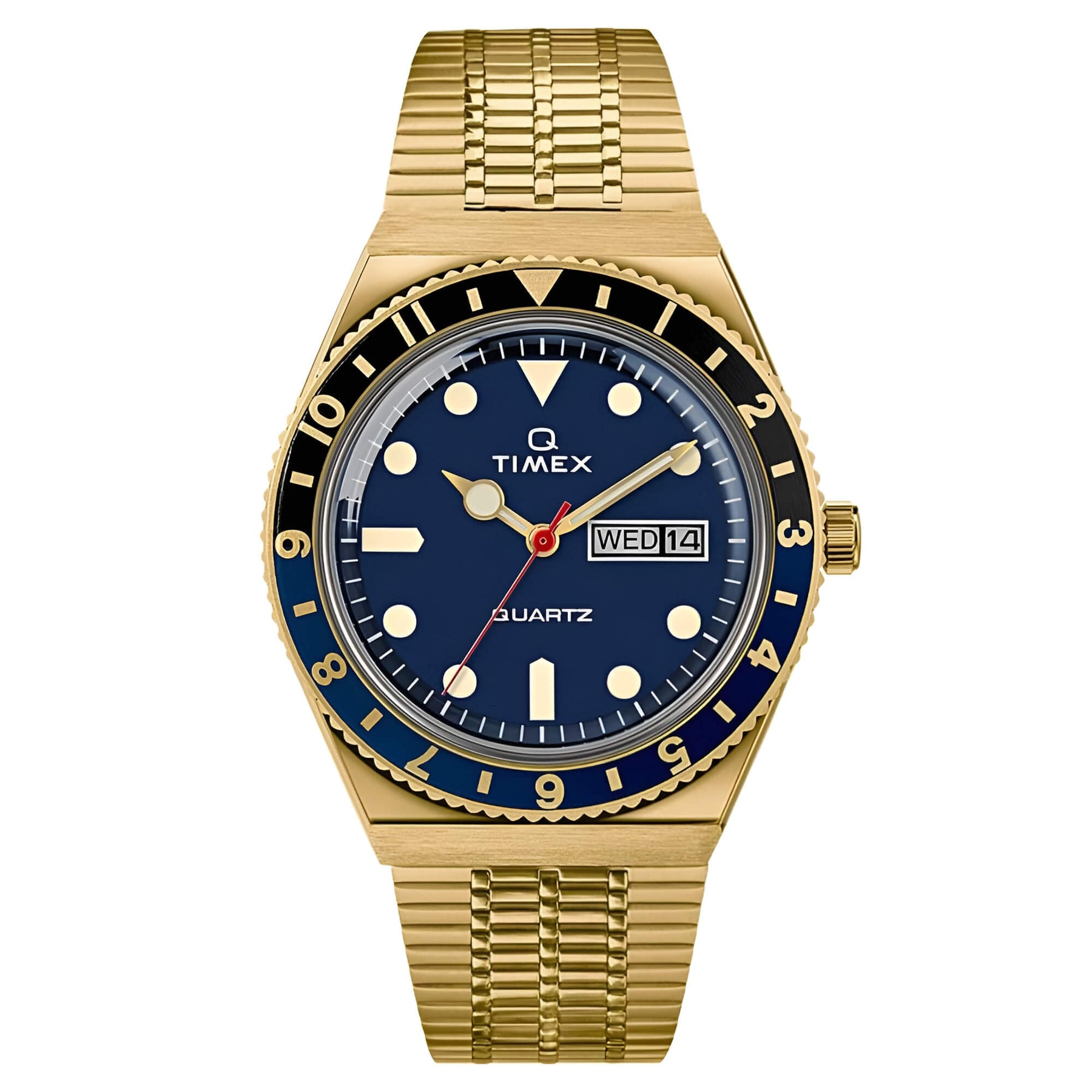 Q Timex Reissue 38mm Stainless Steel Gold Tone Bracelet Watch