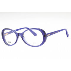Moschino Women's Eyeglasses - Blue Oval Full Rim Frame Clear Demo Lens | MOS594 PJP