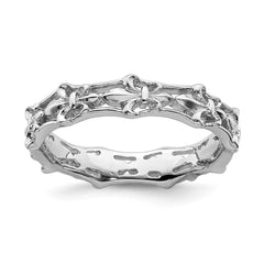 Sterling Silver Stackable Expressions Polished Fleur De Lis Ring | QSK544