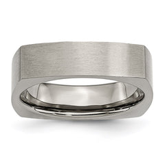Titanium Square 6mm Satin Band | TB117
