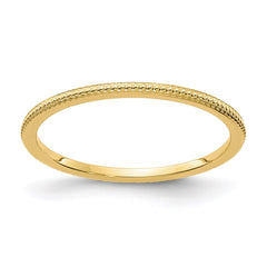 14K Gold 1.2mm Bead Stackable Band | STK18-120Y