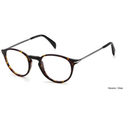David Beckham Men's Eyeglasses - Havana Plastic Full Rim Round Frame | DB-1049 0086