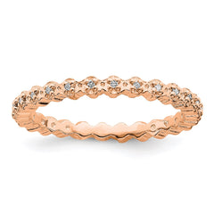 Sterling Silver Stackable Expressions Diamond Pink-plated Ring | QSK346