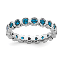Sterling Silver Stackable Expressions Blue Topaz Ring | QSK397