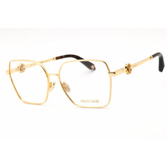 Roberto Cavalli Men's Eyeglasses - Yellow Gold Metal Square Full Rim | VRC029 0400