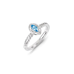 Sterling Silver Stackable Expressions Blue Topaz Ring | QSK1133
