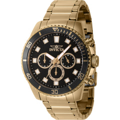 Invicta Men's Watch - Pro Diver Chronograph Black Dial Yellow Gold Bracelet | 46054