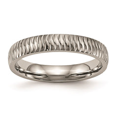 Titanium Polished Textured Ring | TB454