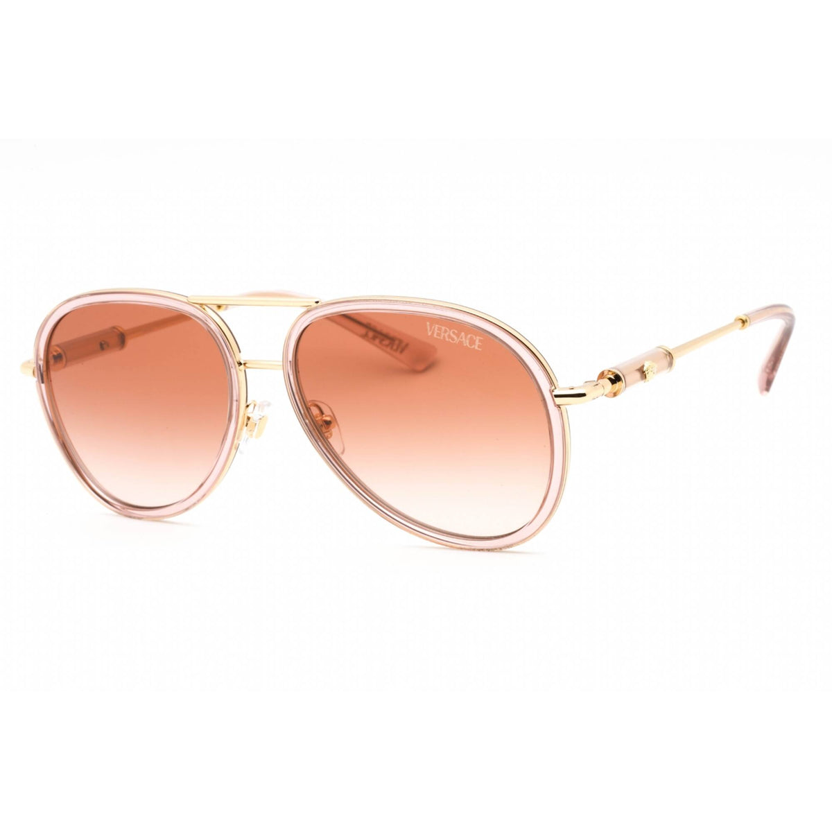 Versace Women's Sunglasses - Brown Transparent Metal Frame