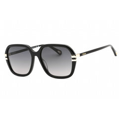 Chloe Women's Sunglasses - Black Square Full Rim Plastic Frame Grey Lens | CH0204S 001