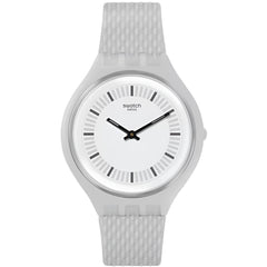 Swatch Unisex Watch - Skin Skinstructur Grey Dial Silicone Rubber Strap | SVUM102