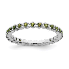 Sterling Silver Stackable Expressions Peridot Ring | QSK357