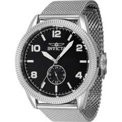 Invicta Men's Watch - Vintage Black Brass Dial Silver Stainless Steel Bracelet | 47134