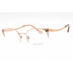 Bvlgari Women's Eyeglasses - Pink Gold/Pink Metal Half Rim Cat Eye | 0BV2243 2062