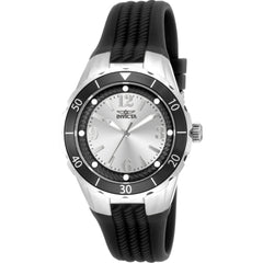 Invicta Women's Watch - Angel Silver and Black Dial Silicone Strap Quartz | 17482