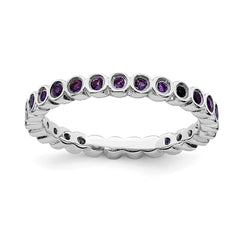 Sterling Silver Stackable Expressions Amethyst Ring | QSK363