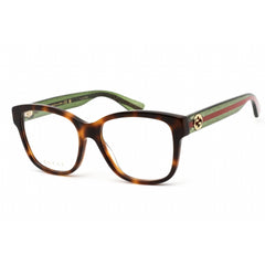 Gucci Women's Eyeglasses - Havana/Green Acetate Cat Eye Full Rim Frame | GG0038ON 002