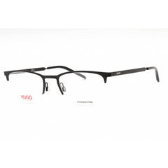 HUGO Men's Eyeglasses - Matte Black Metal Rectangular Half Rim Frame | HG 1019 0003 00