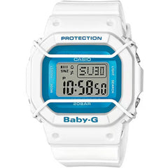 Casio Women's Watch - Baby-G Blue and Grey Digital Dial White Resin Strap | BGD501FS-7