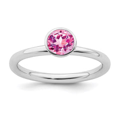 Sterling Silver Stackable Expressions High 5mm October Swarovski Ring | QSK970