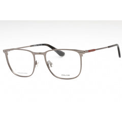 Police Men's Eyeglasses - Shiny Gunmetal Metal Rectangular Full Rim | VPLG68 0568