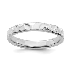 Sterling Silver Stackable Expressions Rhodium Ring | QSK259