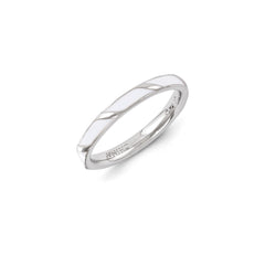 Sterling Silver Stackable Expressions White Enameled Ring | QSK1352