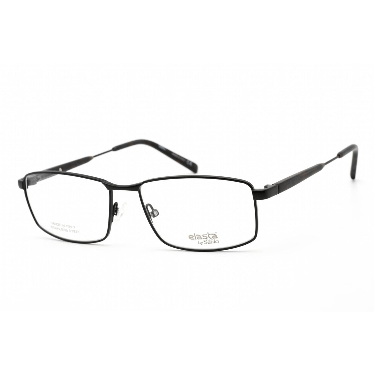 Elasta Men's Eyeglasses - Matte Black Full Rim Rectangular Frame | E 7