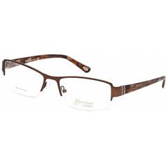 Emozioni Women's Eyeglasses - Brown Metal Half Rim Rectangular Frame | 4354 0RF4 00