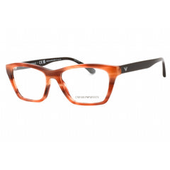 Emporio Armani Women's Eyeglasses - Striped Brown Rectangular Frame | 0EA3186 5903