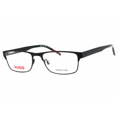 Hugo Men's Eyeglasses - Black Metal Rectangular Shape Full Rim Frame | HG 1263 0807 00