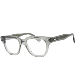 Gucci Men's Eyeglasses - Grey Square Full Rim Frame Transparent Lens | GG1219O 003