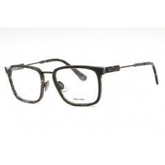 Police Men's Eyeglasses - Grey Tortoise Metal Rectangular Full Rim Frame | VPLF09 0568