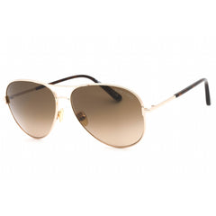 Tom Ford Unisex Sunglasses - Shiny Rose Gold Metal Aviator Frame | FT0823 CLARK 28F