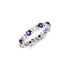 Sterling Silver Stackable Expressions Amethyst Ring | QSK1224