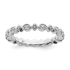Sterling Silver Stackable Expressions Diamond Ring | QSK339