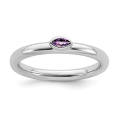 Sterling Silver Stackable Expressions Amethyst Ring | QSK2125