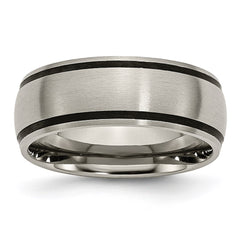 Titanium Black Rubber 8mm Brushed Band | TB184