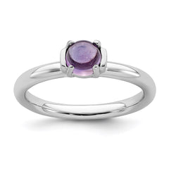 Sterling Silver Stackable Expressions Polished Amethyst Ring | QSK616