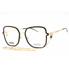 Hugo Boss Women's Eyeglasses - Black Gold Plastic Square Frame | BOSS 1394 02M2 00