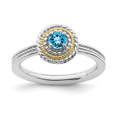 Sterling Silver & 14k Stackable Expressions Sterling Silver Blue Topaz Ring | QSK925
