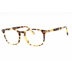 Tom Ford Men's Eyeglasses - Blonde Havana Oval Plastic Full Rim Frame | FT5505 53