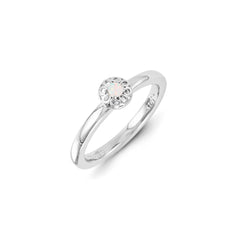Sterling Silver Stackable Expressions Created Opal Ring | QSK1330