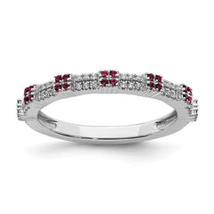 Sterling Silver Stackable Expressions Rhodolite Garnet & Diamond Ring | QSK2153